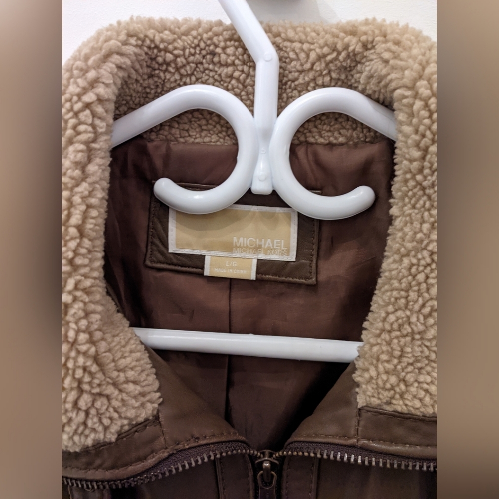 Michael Kors Shearling Leather Jacket - Picture 2 of 8
